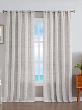 Nautica Caspian Light Filtering Curtains 54x84 Set of 2 Extra Wide Panels NWT